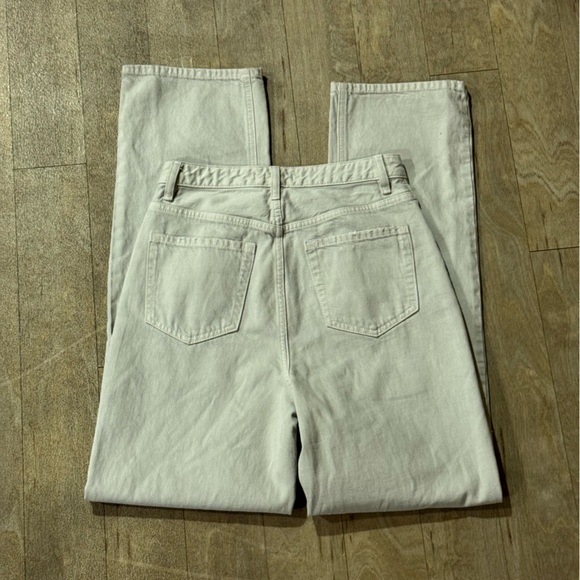 Pacsun Cream White 90s Boyfriend Straight Leg Jeans Distressed Size 27 - Picture 6 of 6